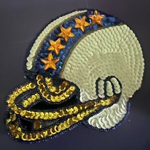 Sequin football helmet Patch with Stars